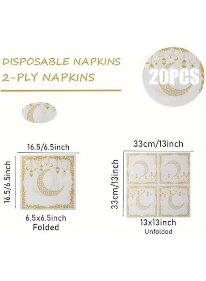 20 Pcs Crescent Moon Paper Towels, 2 Ply Disposable Towels - Image 3